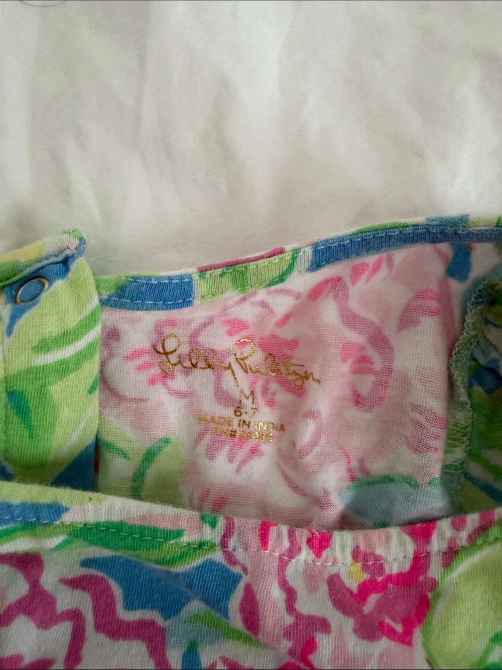 Lilly Pulitzer Girls' Pink Floral Short Sleeve Dress with built in shorts - Picture 4 of 4